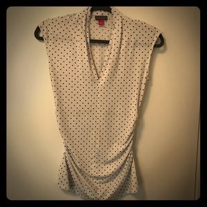Vince Camuto B/W Polka Dot Blouse